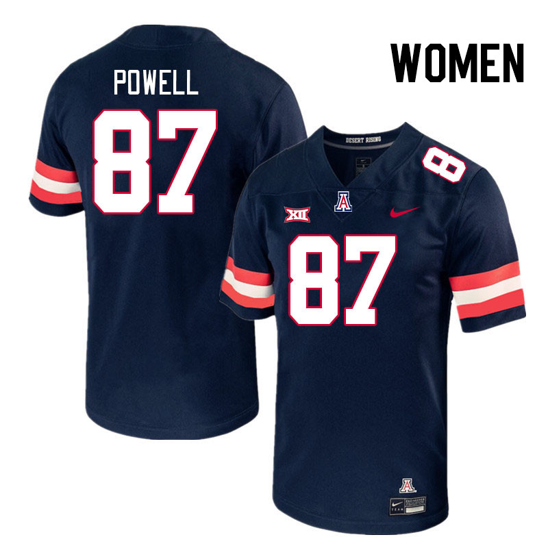 Women #87 Tyler Powell Arizona Wildcats Big 12 Conference College Football Jerseys Stitched-Navy